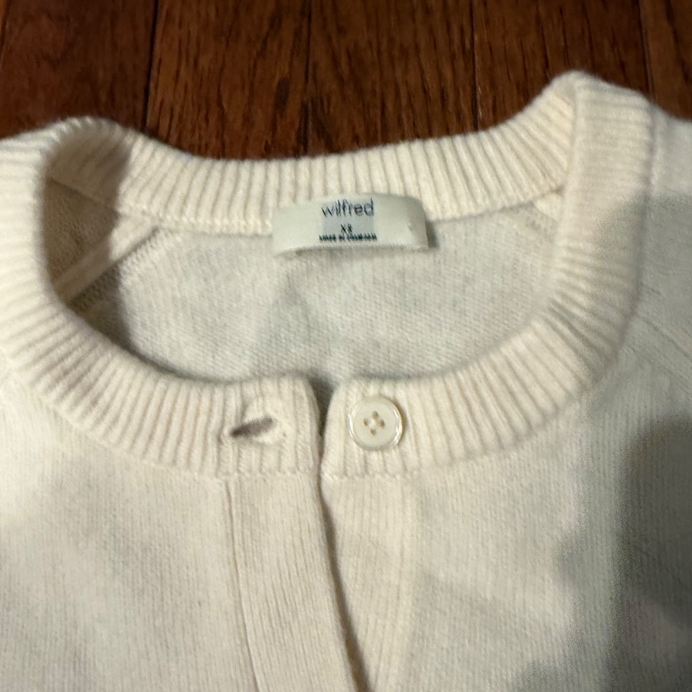 Aritzia Wilfred Essential Wool Cashmere London Cardigan Sz XS - Picture 3 of 5